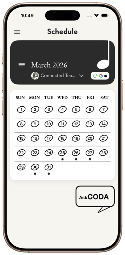 CODA app — Real-Time Practice Insights